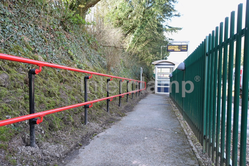 Disability handrailing for railway access built using Interclamp DDA Assist fittings